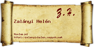 Zalányi Helén névjegykártya